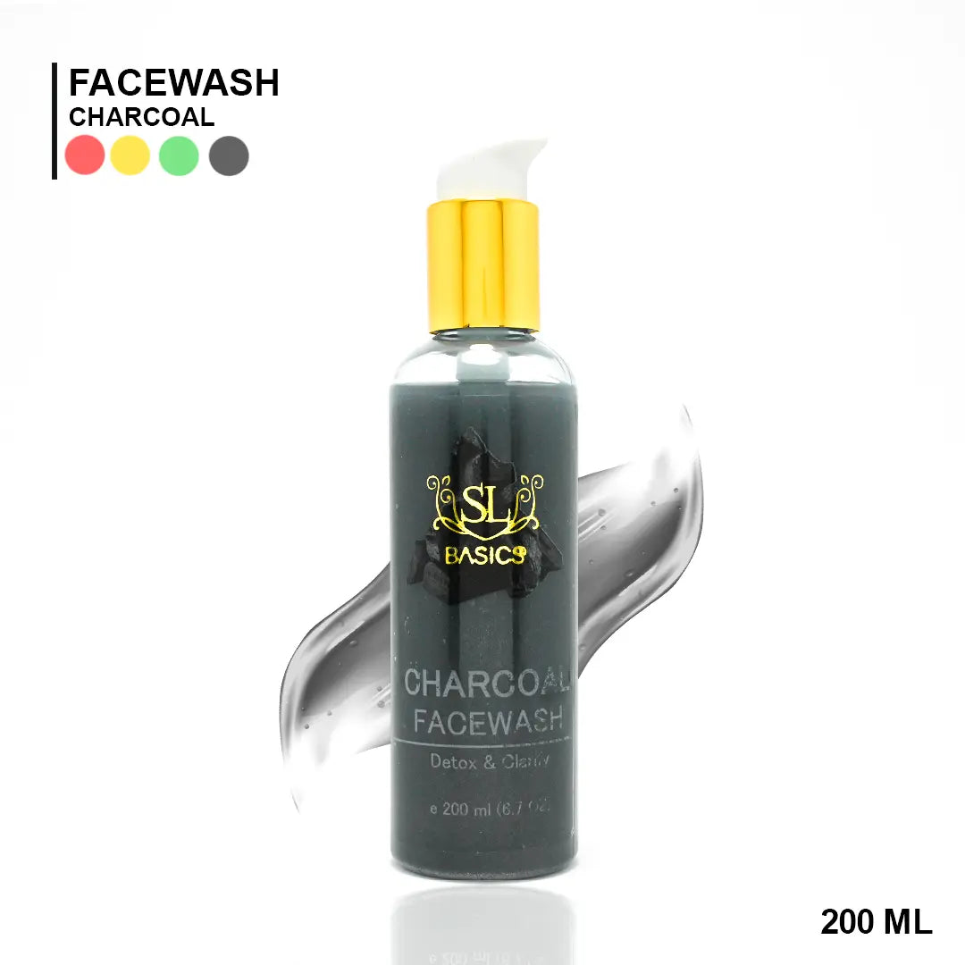 Charcoal Facewash, Detox & Clarify, Wash daily 3 Time, SL Basics