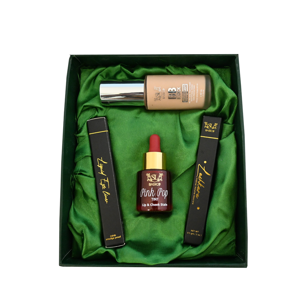 Glam up kit, Glam up kit open, BB cream, Tints, Mascara, Eyeliner